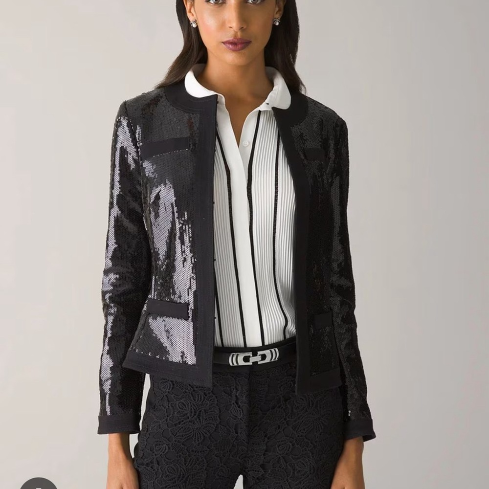 Beautiful Like New Sequined Denim Blazer Size 6